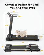 UREVO Folding Treadmill - 2.25HP, 12 HIIT Modes, 265 lbs Capacity, Yellow Or Red