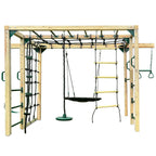 Lifespan Kids Premium Timber Jungle Gym Play Centre, 406cm x 196.2cm x 205cm, 5 Children, 50kg - Orangutan Climbing Cube