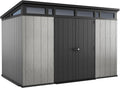 11 x 7-Ft. Resin Outdoor Storage Shed for Patio Furniture, Garden Tools, Bikes and Lawn Mowers