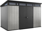 11 x 7-Ft. Resin Outdoor Storage Shed for Patio Furniture, Garden Tools, Bikes and Lawn Mowers