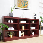 Triple Wide Wood Bookcase, 9 Shelf 36 Inch Tall Bookshelf for Home, Office and Display Storage