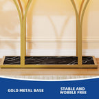 Modern Gold Console Table with Marbled Top, Sofa Table for Entryway and Hallway