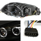 AKKON Black Smoked LED Halo Headlights And LED Tail Lights For 2006-2013 Chevy Impala And 2014-2016 Chevy Impala Limited