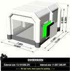 GORILLASPRO Portable Inflatable Paint Booth 13 x 10 x 8 Ft With 750W Blower