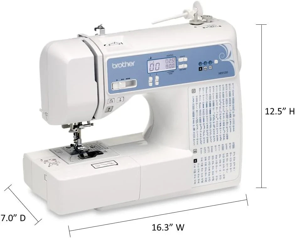Brother Sewing and Quilting Machine, Computerized, 165 Built-in Stitches, LCD Display, Wide Table, 8 Included Presser Feet, White, 20x12x17