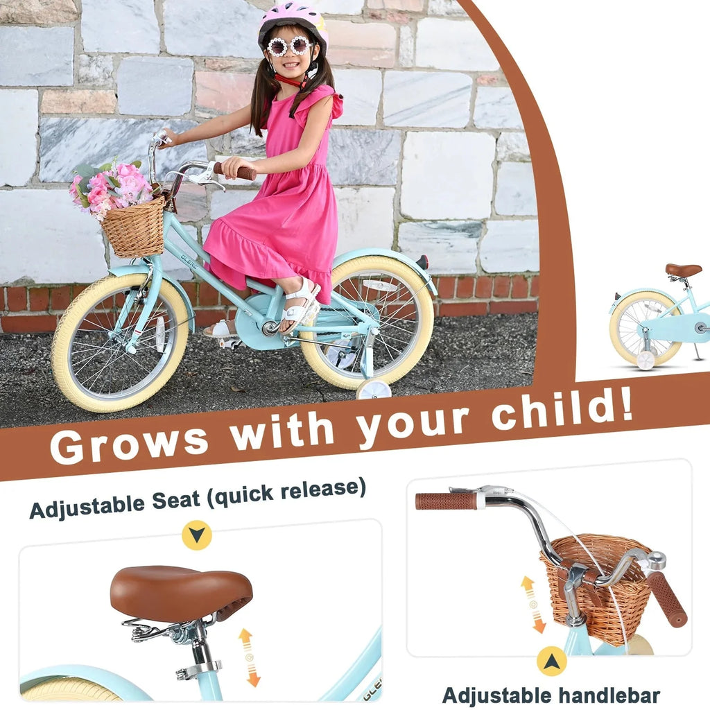Glerc Girls' Kids' Bike, 12 inch, Pink, Ages 2-4 Years - Little Molly