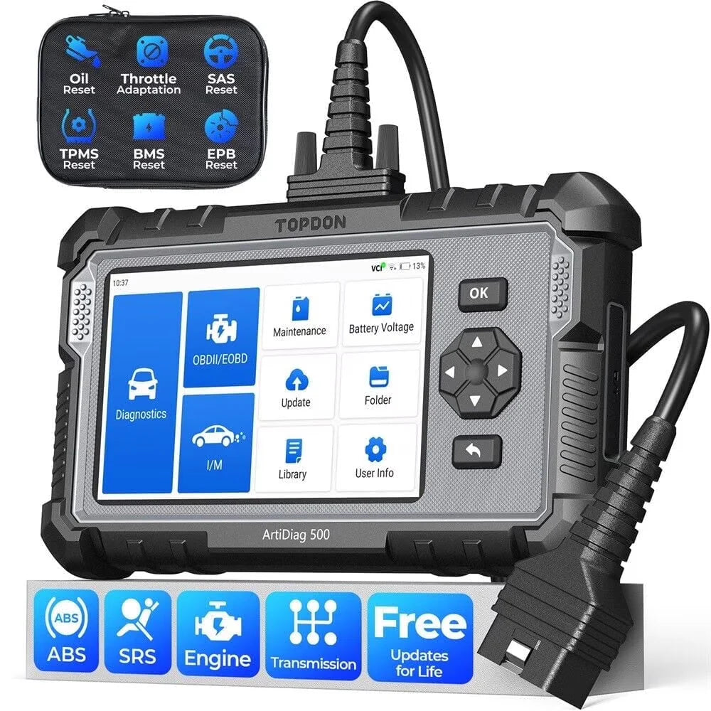 TOPDON Car Diagnostic Scanner With Engine, ABS, SRS, Transmission And CAN Tests - ArtiDiag500