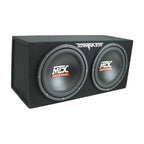 MTX TNE212D 12-Inch Dual Loaded Subwoofer Enclosure 2-Pack With Planet Audio AC1500.1 Amplifiers 2-Pack And Soundstorm AKS8 Wiring Kit