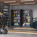 Atripark Metal Storage Cabinet With Lock, 72in Lockable Garage Tool Cabinet With Doors