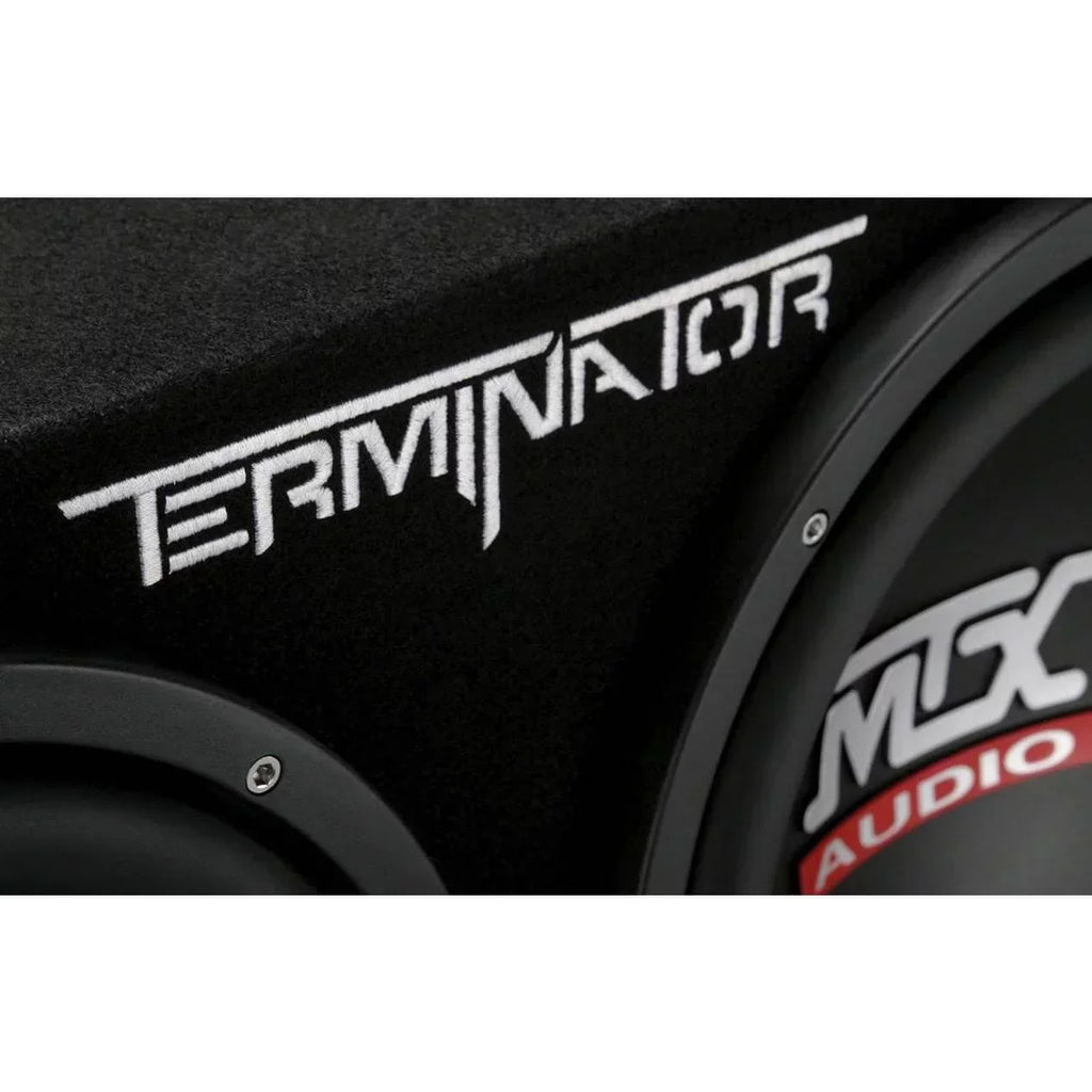 MTX TNE212D 12-Inch Dual Loaded Subwoofer Enclosure 2-Pack With Planet Audio AC1500.1 Amplifiers 2-Pack And Soundstorm AKS8 Wiring Kit
