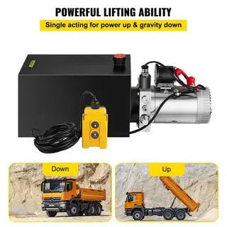 12 Qt 12-Volt 3200 PSI Single-Acting Hydraulic Power Pump With Steel Reservoir
