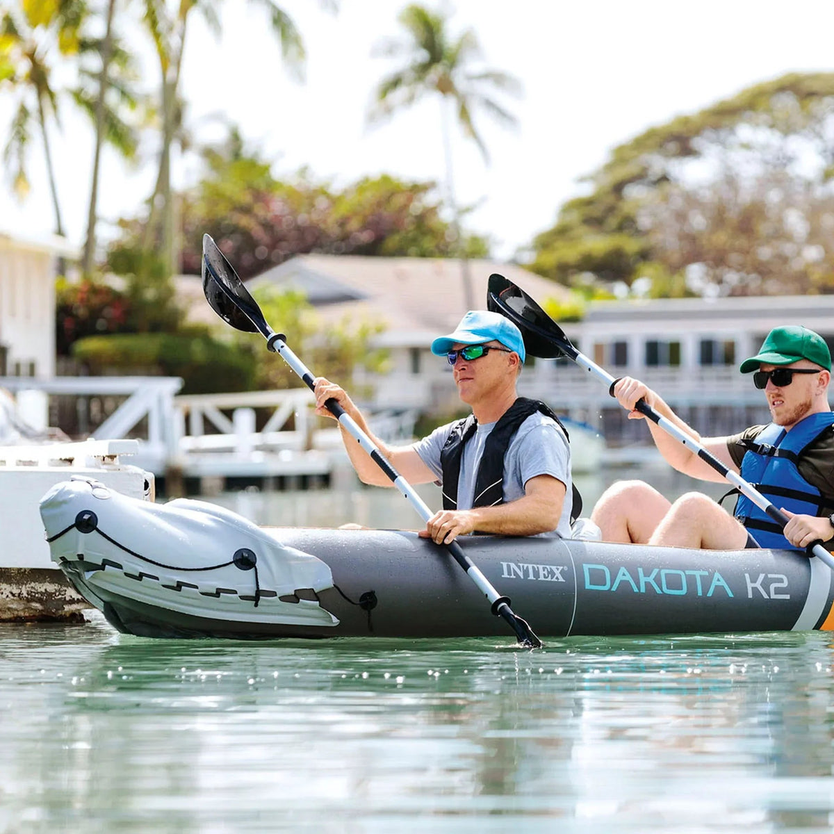 Intex Dakota K2 2-Person Vinyl Inflatable Kayak With Oars And Pump - Open Box
