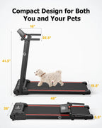 UREVO Folding Treadmill - 2.25HP, 12 HIIT Modes, 265 lbs Capacity, Yellow Or Red