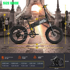 TST Foldable Electric Bike, 20in 4.0 Fat Tire, 48V 13Ah, 750W, Black - Buddy Pro