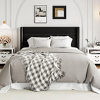 Queen Size Lift Up Storage Bed with Wingback Headboard, Upholstered Platform Bed Frame with Hidden Storage