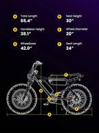 MACFOX Adult Electric Bike, 750W, 25 MPH, 48V 13Ah Removable Battery, 35-Mile Range, 20x4.5in Front And 20x5.0in Rear Tires - X7
