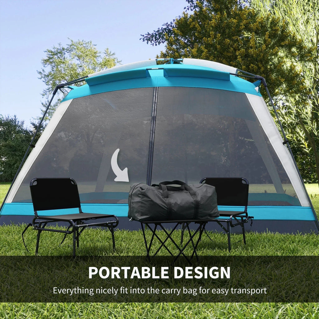 Outsunny 12' x 12' 8 Person Screen House Tent With Carry Bag And 4 Mesh Walls - Sky Blue