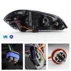 AKKON Black Headlight And LED Tube Bar Tail Light Combo Pair - Fits 2006-2013 Chevy Impala, 2014-2016 Impala Limited