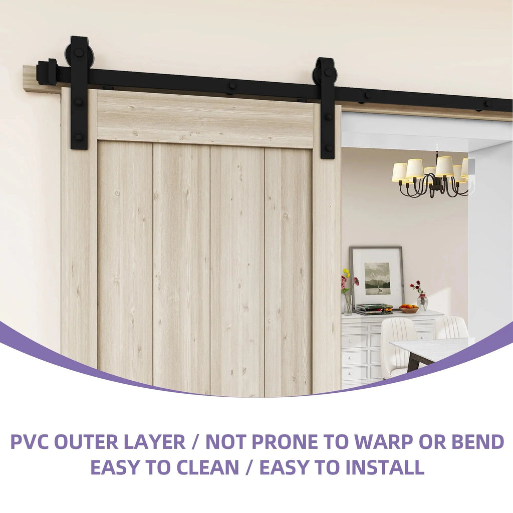 Uforic Sliding Barn Door With Hardware Kit, 48 x 84 in, Gray
