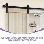Uforic Sliding Barn Door With Hardware Kit, 48 x 84 in, Gray