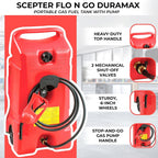 Scepter Flo N' Go DuraMax 14 Gallon Portable Fuel Tank With Pump, 2 Pack, Red