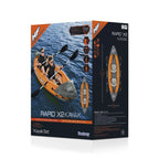 Bestway Inflatable Kayak Set With 2 Seats, Orange And Black - Hydro Force Lite Rapid X2