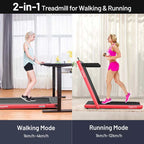2-in-1 Folding Electric Treadmill, 2.25 HP, Under-Desk, with Dual Display and Smart App Control