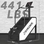 syedee Stair Stepper With LED Screen, 12 Workout Programs, 441LBS, 24-164 Steps/Minute, White