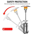 2-Pack 48,000 BTU Propane Patio Heaters with Wheels, Stainless Steel, Silver