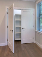 60 in x 80 in Bi-Parting Solid Core White Primed Composite Double Prehung French Door With Catch Ball Bronze Hinges