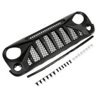 Black Front Grille With LED Off-Road Lights For 07-18 Jeep Wrangler JK - Mars Grille