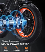 YEBEI Folding Electric Tricycle for Adults, 500W Motor, 48V15AH Lithium Battery, 20 x 4.0 in Fat Tires
