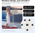32-Inch Portable Rolling Touch Screen TV, 1080P FHD, Android 13, 8G RAM+128G Storage - SW3295T
