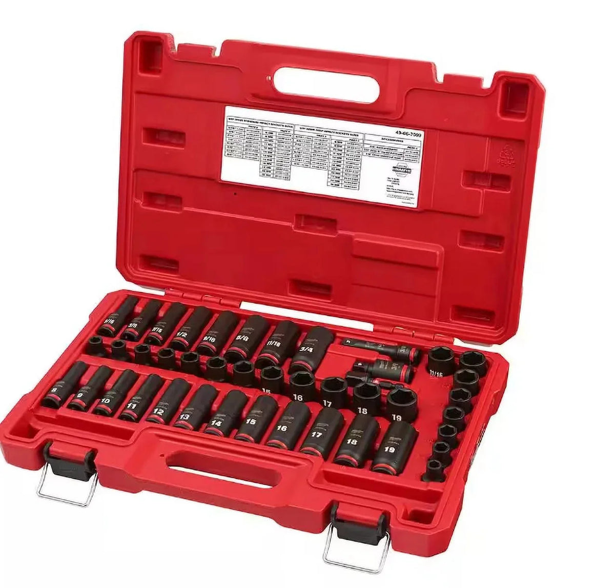 Milwaukee SHOCKWAVE 3/8 in. Drive SAE And Metric 6 Point Impact Socket Set, 43-Piece