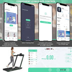 2-in-1 Folding Electric Treadmill, 2.25 HP, Under-Desk, with Dual Display and Smart App Control
