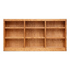 Triple Wide Wood Bookcase, 9 Shelf 36 Inch Tall Bookshelf for Home, Office and Display Storage