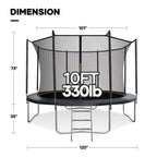 MARNUR Kids' Trampoline 8 ft With Enclosure Net, Ladder And Wind Stakes - 330 lbs Weight Capacity