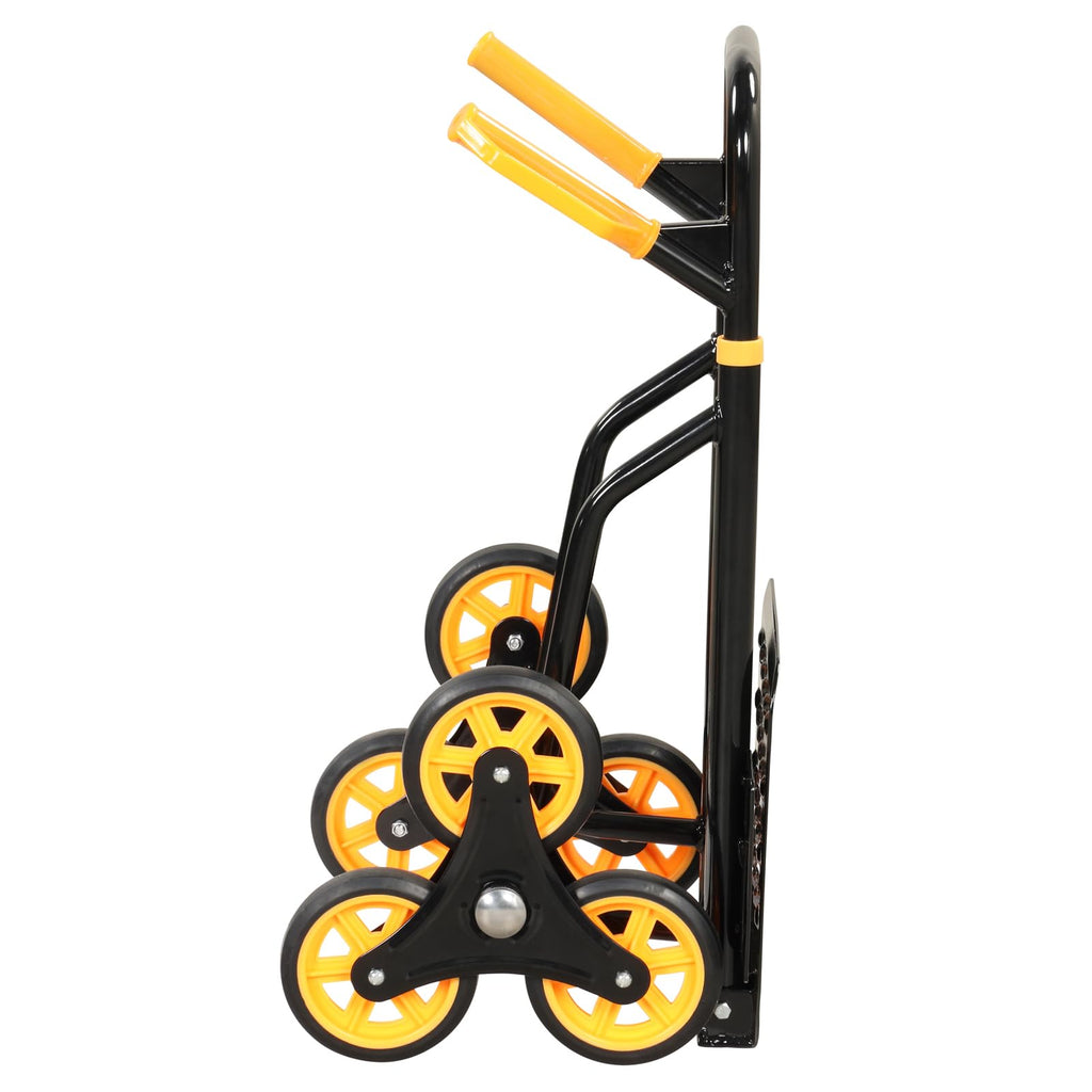 Stair Climber Hand Truck Heavy-Duty Folding Dolly, 350 lbs, Black + Yellow