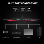 CRUA 24 Inch Curved Gaming Monitor FHD 1080P 180Hz VA Panel Black - CR240DM