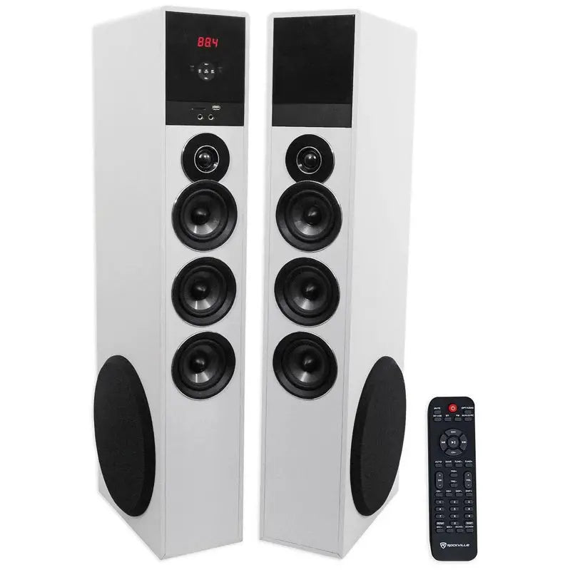 Rockville Home Theater System With 10-Inch Subwoofer, Bluetooth Streaming, White - TM150W