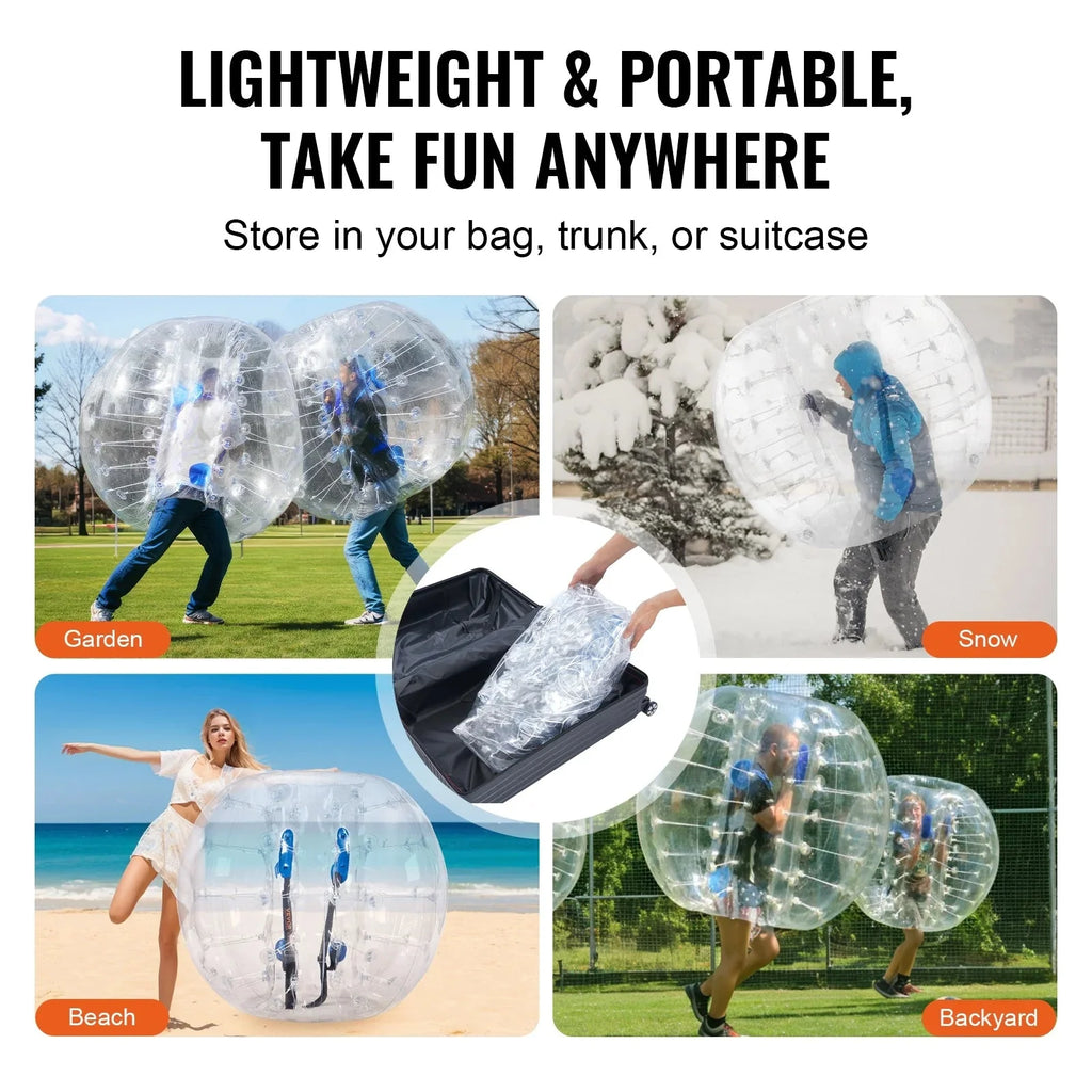 KFFKFF Inflatable Bumper Balls 4FT/1.2M 2-Pack, Transparent Dots - HCPPQ-005