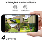 Wireless Outdoor Security Camera System – 2K HD, 166° Wide Angle, 100% Wire-Free, No Monthly Fees