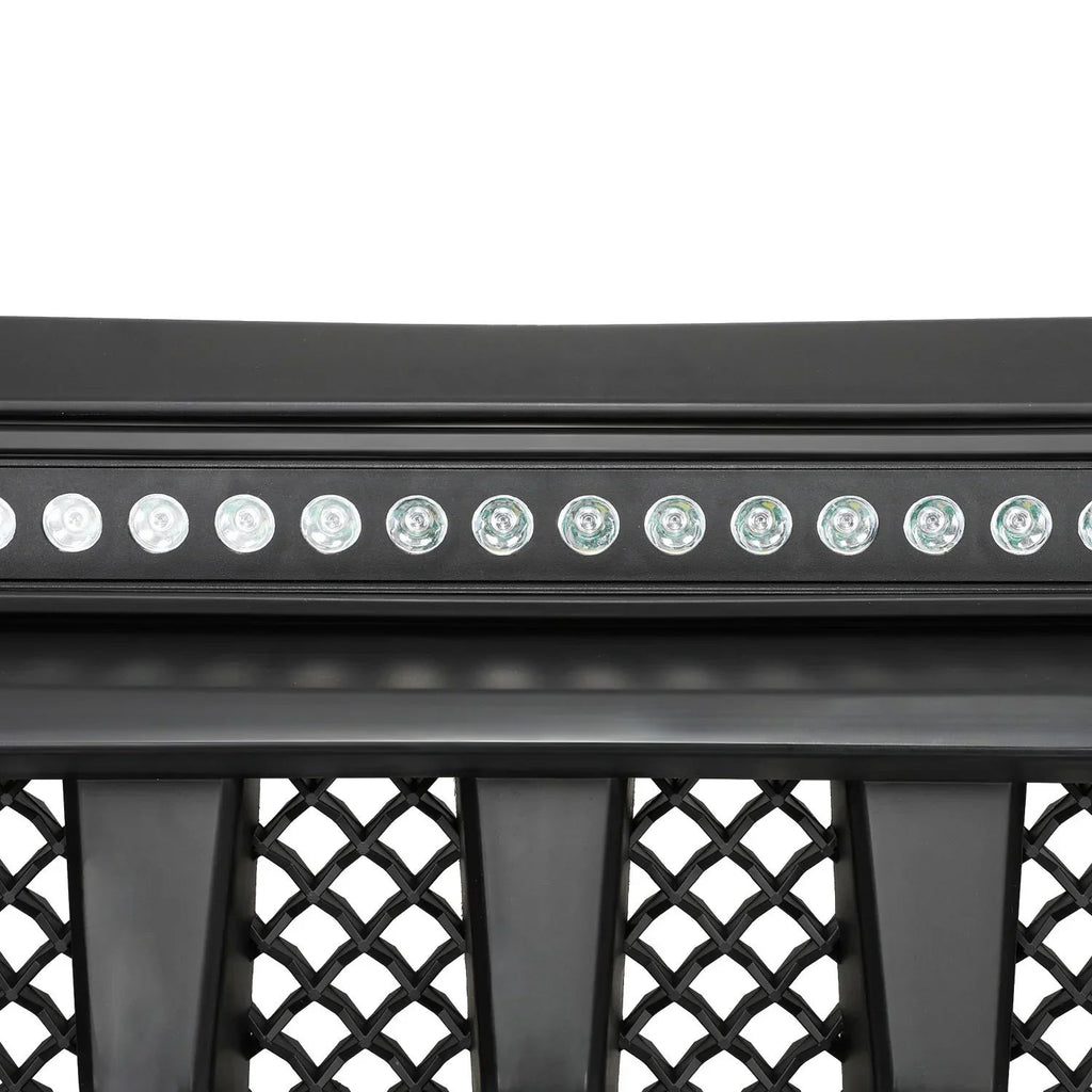 Black Front Grille With LED Off-Road Lights For 07-18 Jeep Wrangler JK - Mars Grille