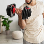 FitRx SmartBell Adjustable Dumbbell Set, 2-Pack, 25lb, 9-in-1 Quick-Select Weights, 2.5lb Increments