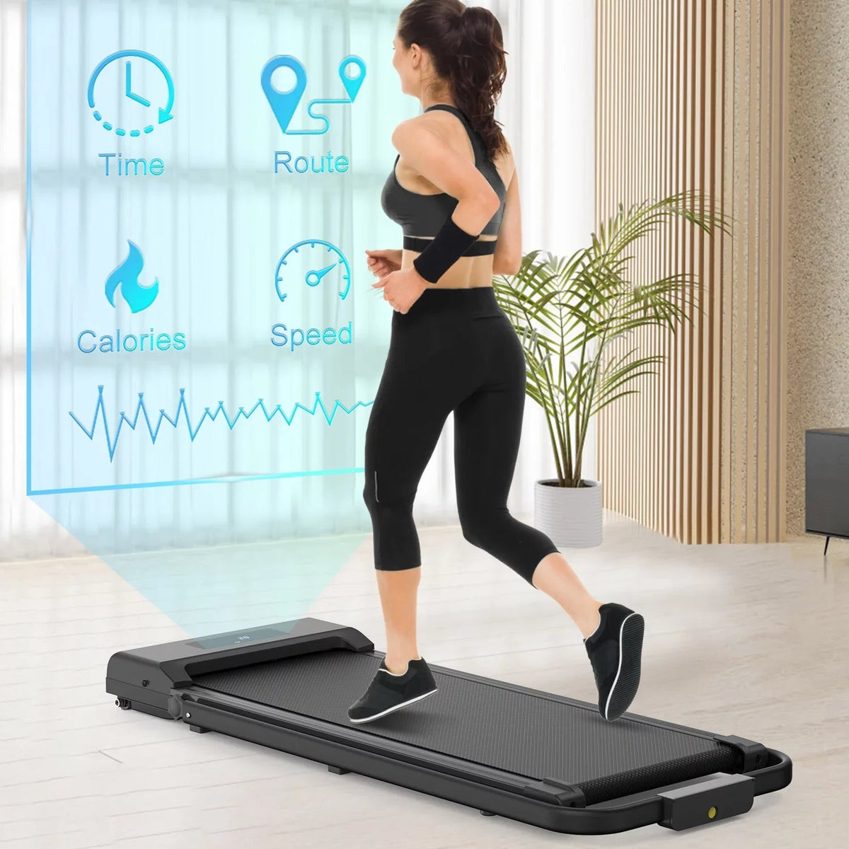 Bigzzia 2-in-1 Under Desk Treadmill, 2.5HP, 6.25MPH, 265 Lb