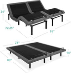 Ergonomic Twin XL Size Adjustable Bed Frame, Electric Base w/Wireless Remote Control, Nightlight, Massager, 2 USB Ports