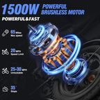Electric Bike 2000W 52V 30-180 Miles All-Terrain Fat Tire E-Bike - Q20