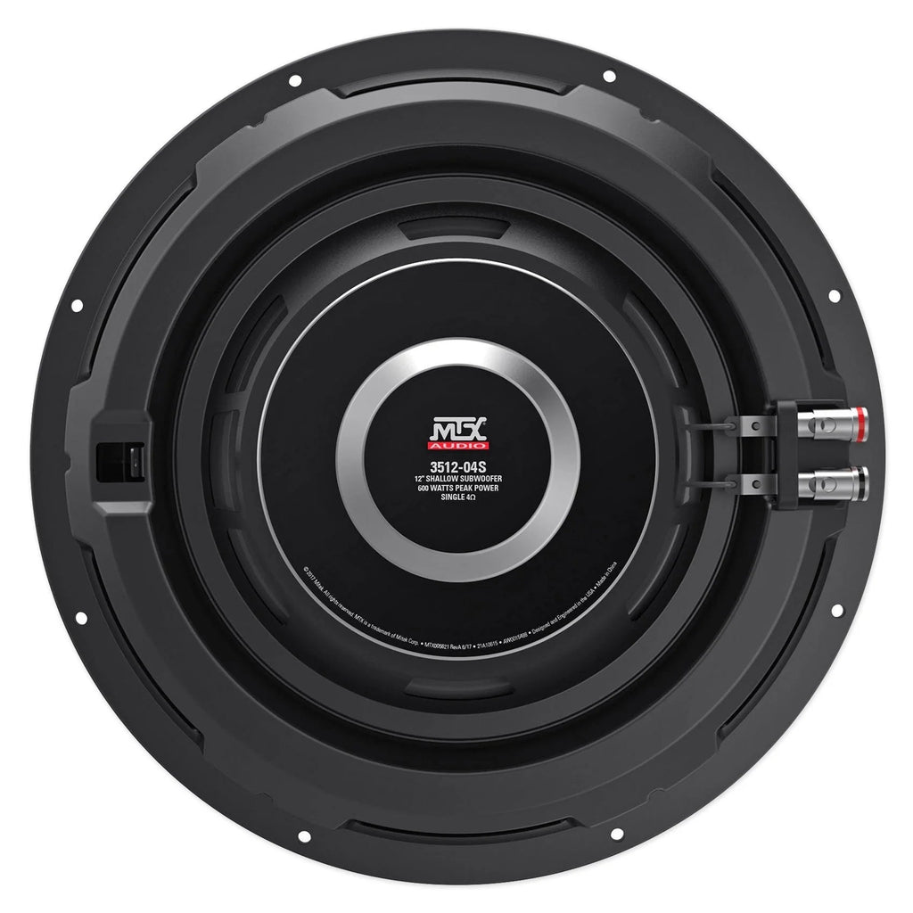 MTX Dual 3512-04S 12 in 1200W Shallow Car Subwoofers With Rockville Sealed Enclosure
