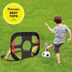 2-In-1 Kids Pop-Up Football Soccer Goal Net, 40in x 28in x 28in, Black - With Portable Bag