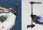 Intex Excursion 4 Inflatable Raft Set With 2 Transom Mount 8 Speed Trolling Motors